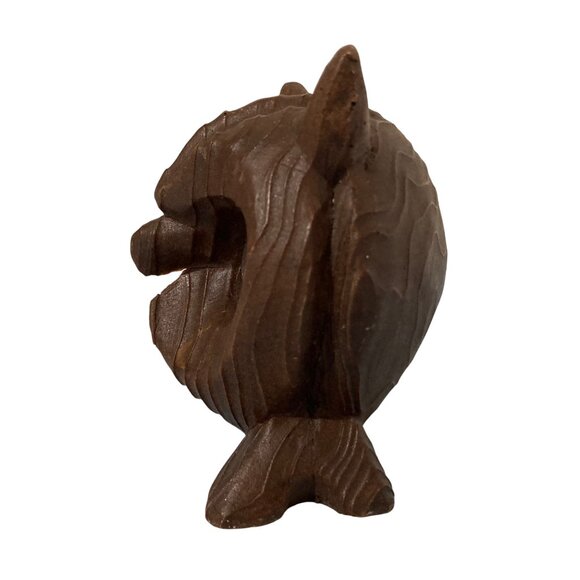 Vintage Midcentury Wood Look Googly Eyes Owl Figurine - Picture 2 of 7